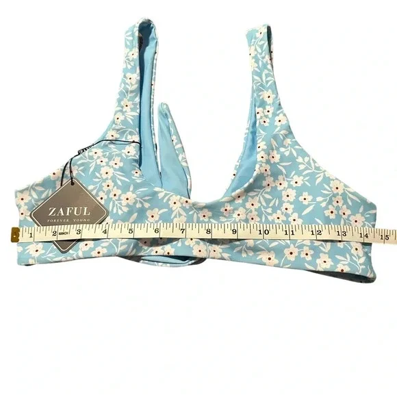 Zaful Floral Bikini Set - Size 6 - New with Tags - Light Blue - Picture 3 of 10